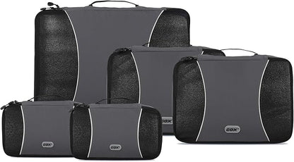 GOX Ultra Light 5 piece Packing Cubes Travel Luggage Organizer 1 Large 2 Medium 2 Small