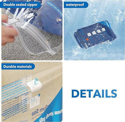 Vacuum Storage Bags With Electric Pump, Space Saver Sealer Bags,Vacuum seal bags for clothing, Pillows, Comforters, Blankets,