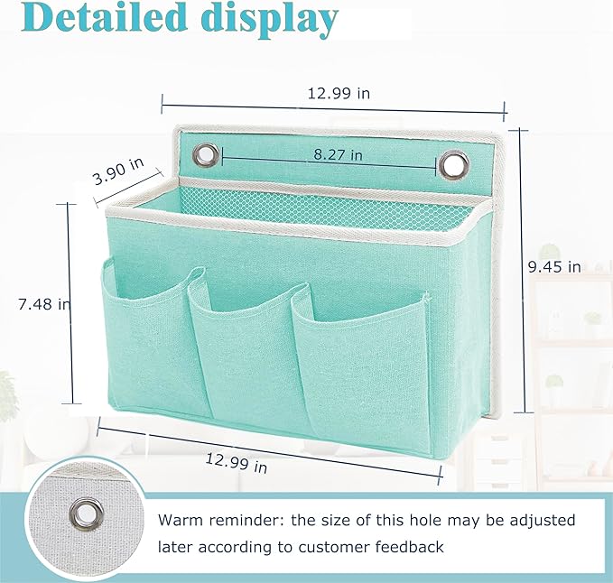 Wall Hanging Organizer Bag/Hanging Baskets with Large Mesh Compartment & 3 Pockets，Over the Door Organizer Space Saving Stora