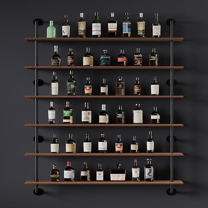48 InchPipe Bookshelf Floating Shelves for Wall Shelves Bookshelf Industrial Pipe Shelving Shelves Real Wood Planks Rustic Ha