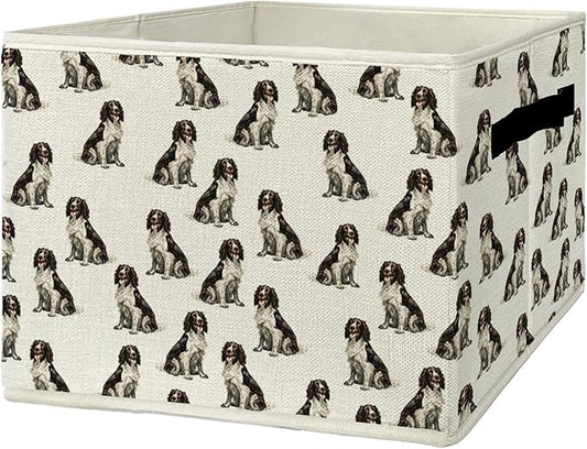 English Springer Spaniel Gifts Storage Bins & Boxes with Handles, Dog Mom Lovers Gifts Foldable Basket for Organizing, Dog Co