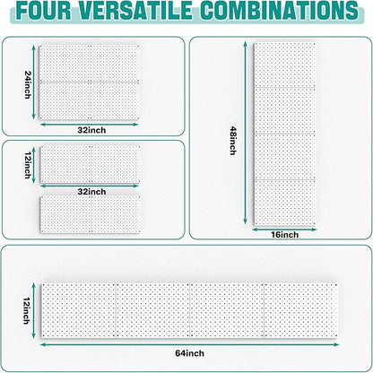 EVERHANGER Metal Pegboard Panels, Heavy Duty Pegboard Wall Organizer, Garage Wall Panels, Tool Storage Organization, 12"X16",