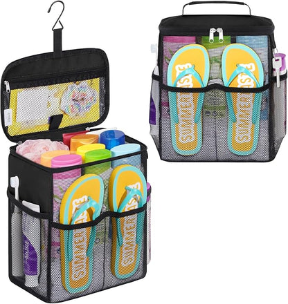 Lifewit Shower Caddy Portable, Toiletry Bag with Handle and 3 Mesh Pockets, Quick Dry Hanging Organizer for Bathroom, Gym, Tr