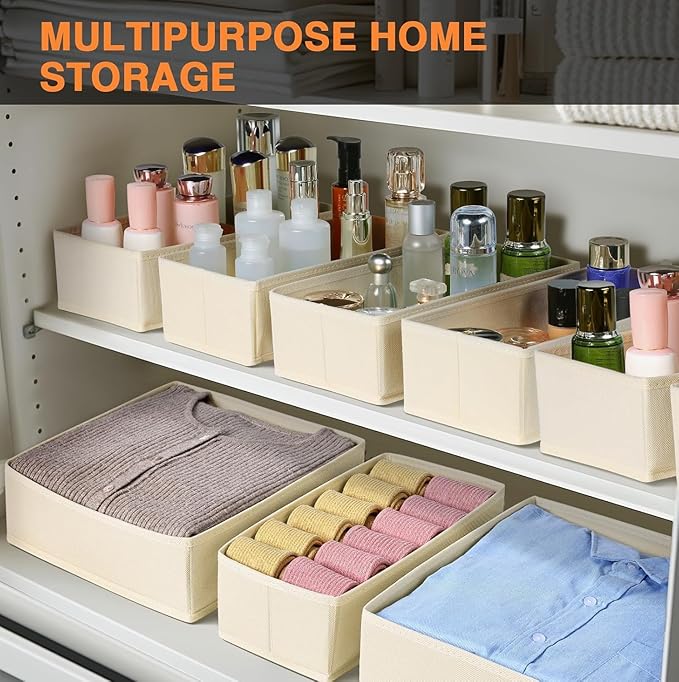 DIMJ Drawer Organizer Clothes, 15 Pack Dresser Organizer, Foldable Closet Organizers and Storage, Fabric Dresser Bins, Drawer