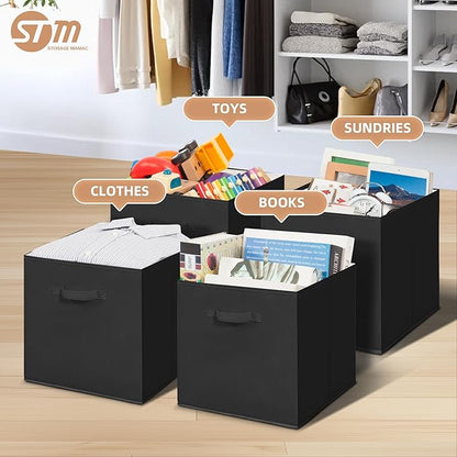 STORAGE MANIAC Storage Cubes, 13 Inch Collapsible Storage Bins with Handles, 10 Pack Fabric Foldable Bins for Organization, D