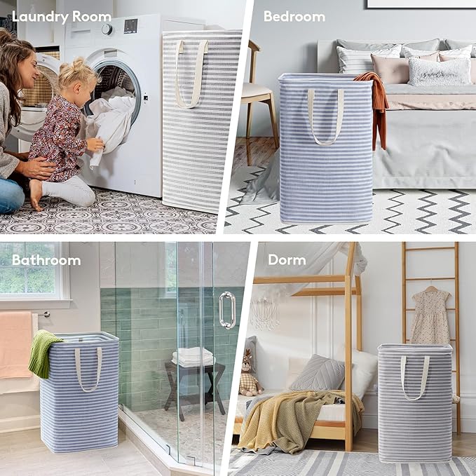 Lifewit 2 Pack Laundry Basket 80L Each, Collapsible Clothes Hamper with Reinforced Handles, Freestanding Waterproof Design fo
