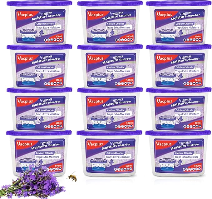 Vacplus Moisture Absorbers, 10.5 Oz Humidity Absorber Boxes Attracts Extra Moisture from Your Bathroom, Closet, Kitchen &