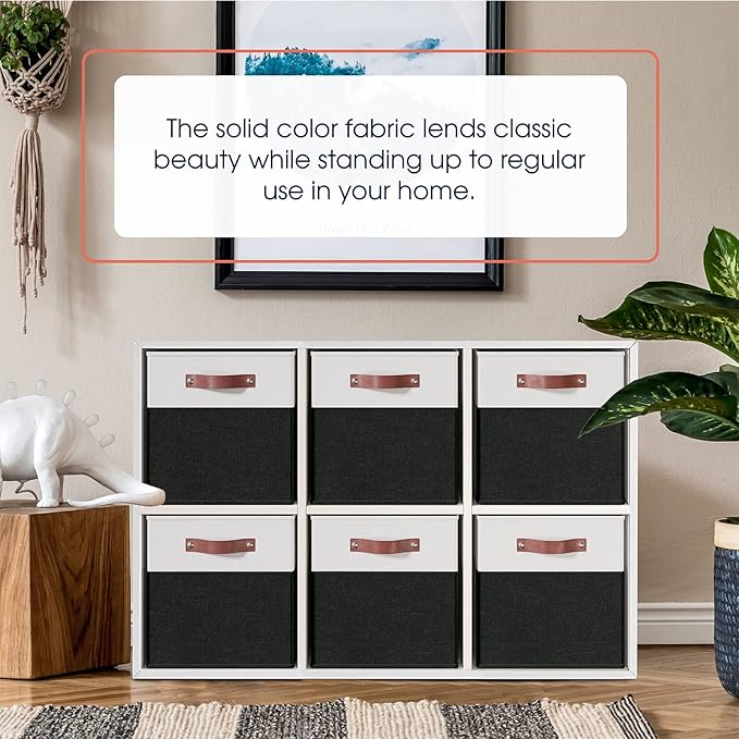 Ornavo Home 13 x 15 x 13 Kallax Storage Cube Bins, Foldable Collapsible Fabric Storage Bins Box Linen Shelf Basket Cube Organ