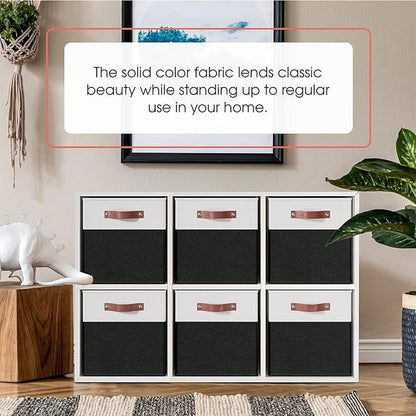 Ornavo Home 13 x 15 x 13 Kallax Storage Cube Bins, Foldable Collapsible Fabric Storage Bins Box Linen Shelf Basket Cube Organ