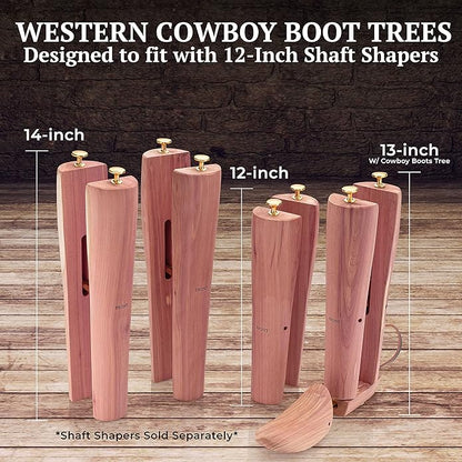 HOUNDSBAY Cowboy Boot Trees, Cedar Western Boot Tree for Men & Women, Shoe Tree for Boots, Boot Stretcher & Shaper