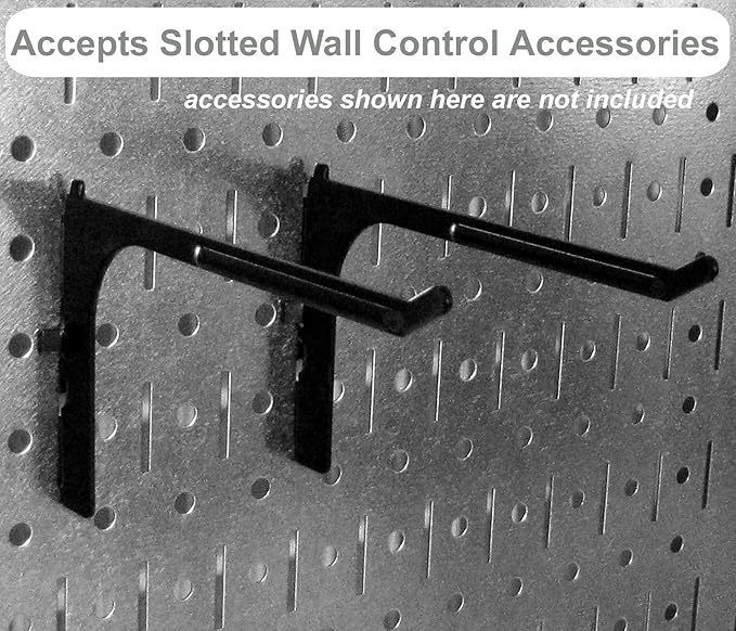 Wall Control Power Tool Storage Organizer Kit Cordless Drill Holder Charging Station Rack 16” x 32” Metal Pegboard Organizati