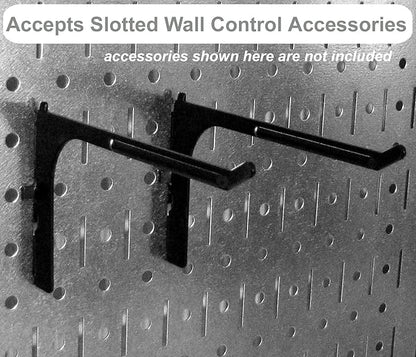 Wall Control Power Tool Storage Organizer Kit Cordless Drill Holder Charging Station Rack 16” x 32” Metal Pegboard Organizati