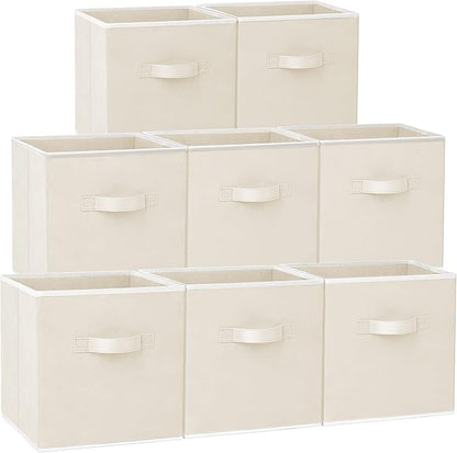 Criusia Large Storage Cubes - 13 Inch Heavy Duty Fabric Storage Bins for Shelves Closet, Cube Organizer - 8 Pack Collapsible 