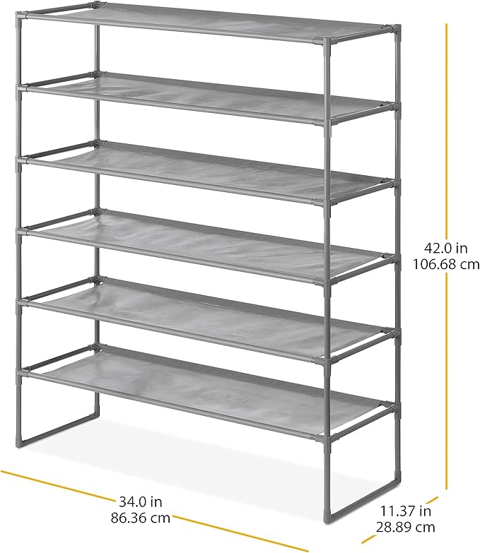 Whitmor Spacemaker 6-Tier Shelves, Gunmetal