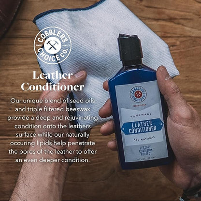 Cobbler's Choice Leather Conditioner, Brush, and Polishing Cloth Kit