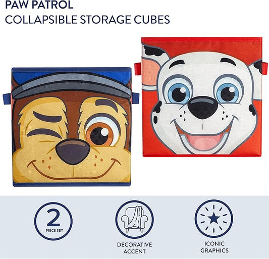 Paw Patrol Collapsible Storage Cubes, Set of 2, 10"x10"