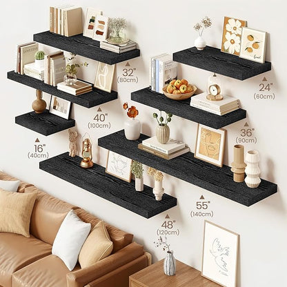 Vivelove Floating Shelves 16 Inch, Wall Shelves Over Toilet with Invisible Brackets for Bathroom Living Room Kitchen Bedroom 