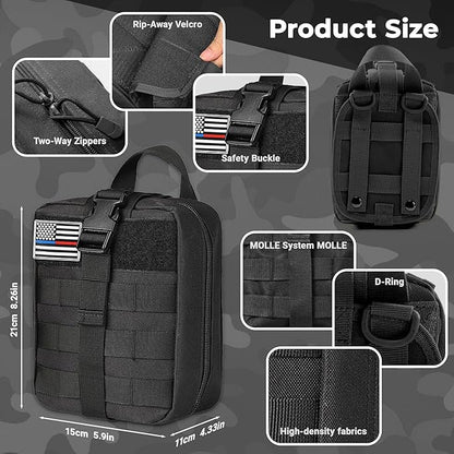 41 PCS IFAK Trauma Kit with Tourniquet, 4-Inch Israeli Bandage, Splint, Tactical First Aid Kit for Car, Camping, Hiking and T