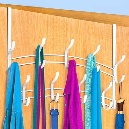 LYNK Professional® Home™ Over Door Hooks Rack - 18 Hook Over Door Hanger - Over Door Towel Rack - Hanging Towels or Clothes -