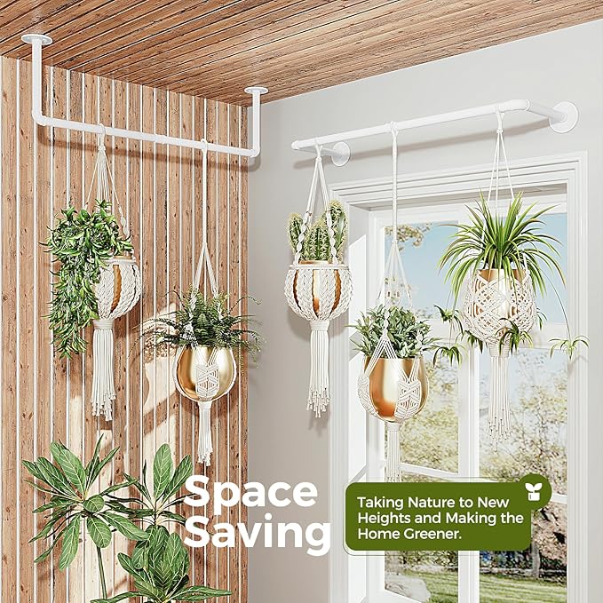 Bamworld Hanging Planters 2PCS for Indoor Plants Hanging Plant Holder Plant Hanger Indoor Ceiling Window Plant Shelves Wall M