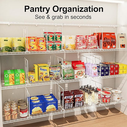 SortNStore Wire Shelf Dividers for Closet: 12-inch Tall 12-inch Deep 6 Pack Wire Rack Accessories - Adjustable Purse Organize