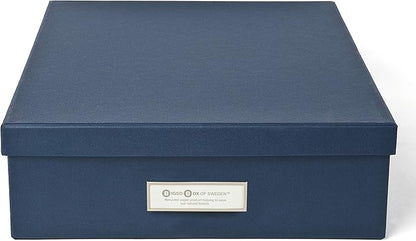 Bigso Oskar Fiberboard Label Frame Document Letter Box - File Organizer Box for Important Paperwork - Document Storage with a