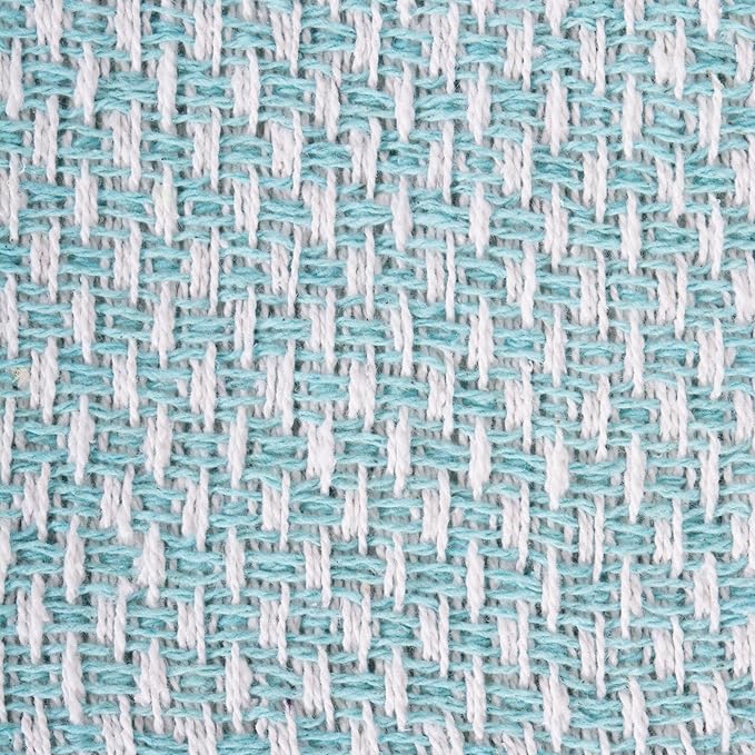 DII 100% Cotton Basket Weave Throw for Indoor/Outdoor Use Camping Bbq's Beaches Everyday Blanket, 50 x 60, Woven Stripe
