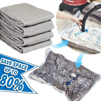 HIBAG Vacuum Storage Bags, 30-Pack Space Saver Vacuum Storage Bags, Vacuum Seal Bags for Clothing, Clothes, Comforters and Bl