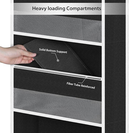 Univivi 5-Shelf Fabric Door Storage Over Door Hanging Organizer with 4 Large Pockets and 3 Small PVC Pockets Nursery Closet C