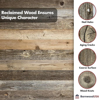 BarnwoodUSA Rustic Blanket Ladder - 100% Upcycled Wood (48" x 18" x 1.5", Weathered Gray)