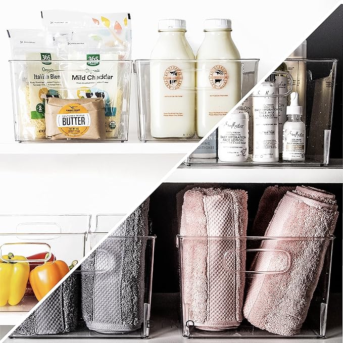 BINO | The Lodge Collection | Plastic Storage Bins - 2 Pack | Multi-Use Organizer With Built-In Handles | BPA-Free | for Pant