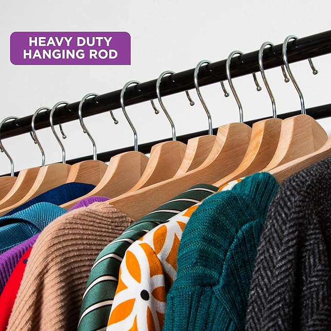 HOLDN’ STORAGE Portable Wardrobe Closet - 50 lb Capacity, Internal Heavy Duty Metal Rod, Zipper & Clear Window, Durable Cloth