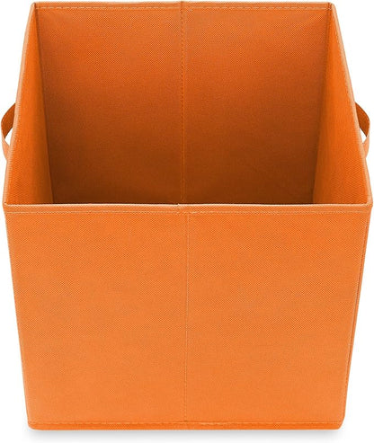 Casafield Set of 6 Collapsible Fabric Cube Storage Bins, Orange - 13" Foldable Cloth Baskets for Shelves, Cubby Organizers & 