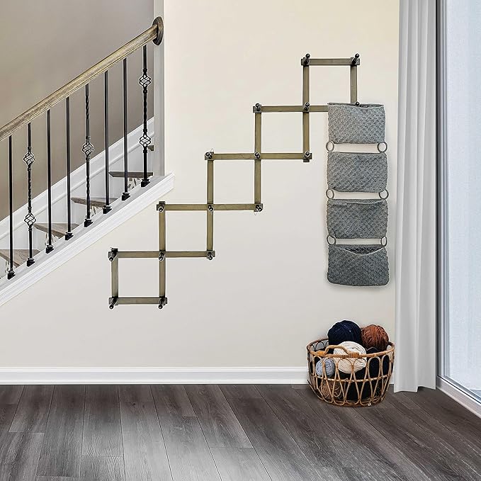 WEBI Accordion Wall Hanger,Accordion Hat Rack for Wall,Expandable Wooden Coat Rack Wall Mounted,Accordion Hook Rack for Hats,