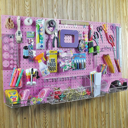 Azar Displays 900988-PNK 125-PIECE PEGBOARD ORGANIZER KIT (2-24""X 24"")", Pink