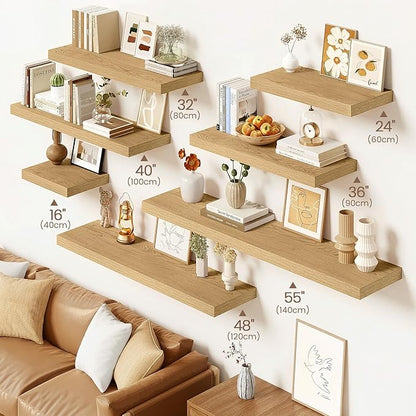 Vivelove 48 Inch Floating Shelves for Wall, 48x9 Display Shelves for Bathroom Living Room Kitchen Bedroom Office Farmhouse Ho