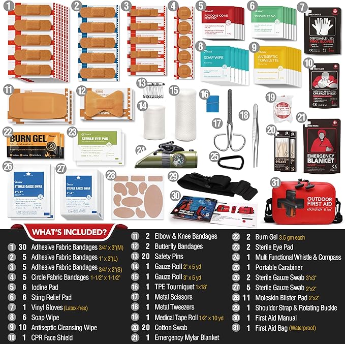 152 PCS Waterproof First Aid Kit, Portable Small Boat Dry Bag Bug Out Bags, Emergency Medical Kit Ideal for Boating, Camping,
