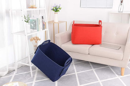 Storage Basket Felt Storage Bin Collapsible& Convenient Box Organizer with Carry Handles for Office Bedroom Closet Babies Nur