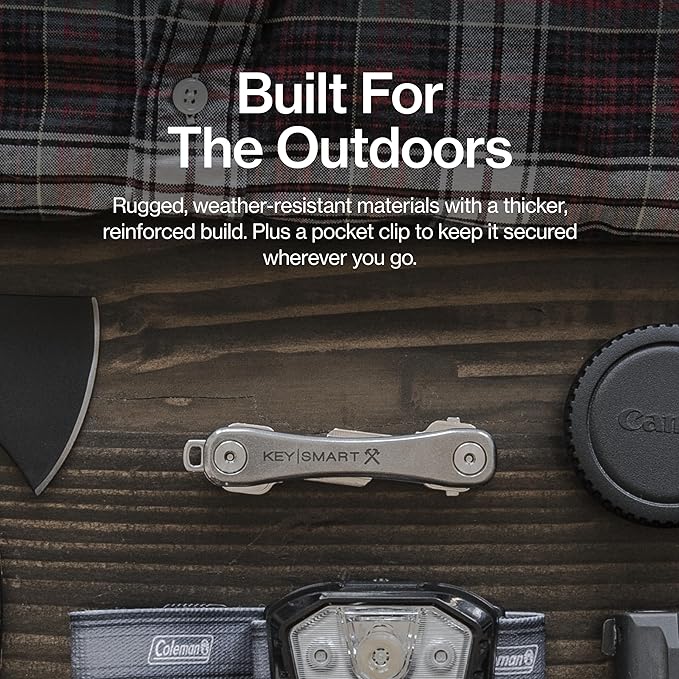 KeySmart Rugged - Multitool Key Holder for Keychain w/Bottle Opener and Pocket Clip, Organizer for Keys, EDC Keychains, Ring 
