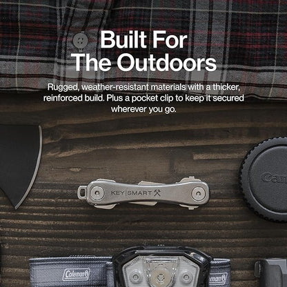 KeySmart Rugged - Multitool Key Holder for Keychain w/Bottle Opener and Pocket Clip, Organizer for Keys, EDC Keychains, Ring 