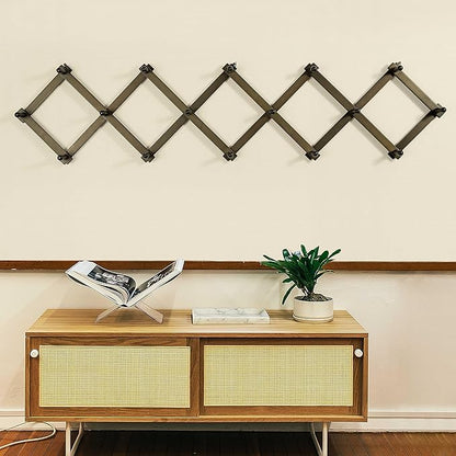 WEBI Accordion Wall Hanger,Accordion Hat Rack for Wall,Expandable Wooden Coat Rack Wall Mounted,Accordion Hook Rack for Hats,