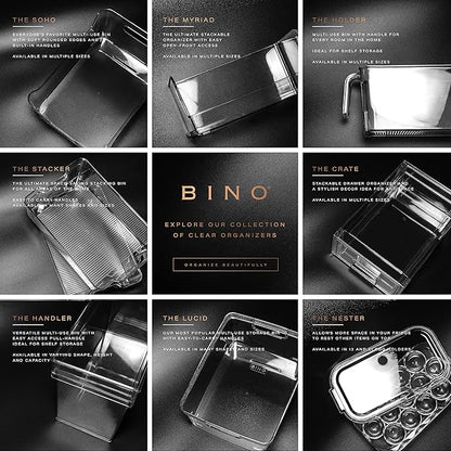 BINO | The Lodge Collection | Plastic Storage Bins - 2 Pack | Multi-Use Organizer With Built-In Handles | BPA-Free | for Pant