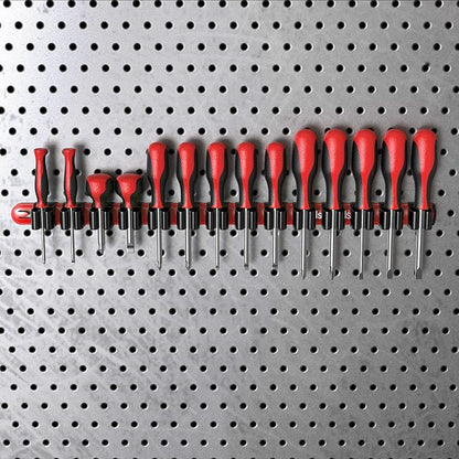 Olsa Tools Premium Wall-Mount Screwdriver Organizer - Red Nylon with Black Clips - Holds 14 Screwdrivers - Part: 1030